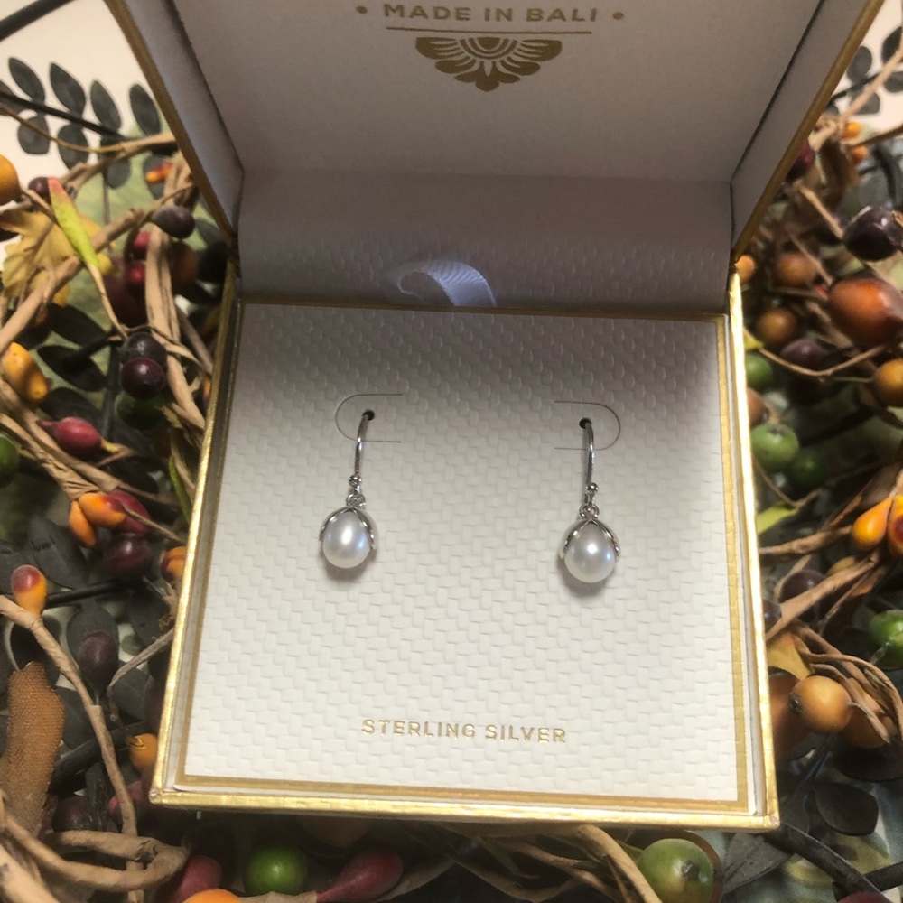 Sterling Silver Pearl Earrings